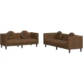 vidaXL Ensemble de canapés 2 pièces avec coussins Marron Velours