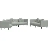 vidaXL Ensemble de canapés 3 pièces avec coussins gris clair velours