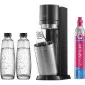 SodaStream Gazéificateur d'eau DUO titane pack d'avantage avec 3 bouteilles et cylindre Quick Connect