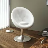 Prolenta Maison Exclusive - Fauteuil cocktail en similicuir blanc