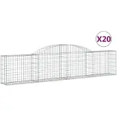 vidaXL Gabions avec arc surélevé 20 pcs. 300x30x60/80 cm Fer galvanisé