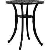 vidaXL Table de jardin noire Ø48x53 cm Fonte d'aluminium