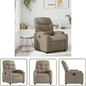 The Living Store Fauteuil Relax Fauteuil en simili-cuir Cappuccino-brun