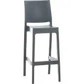 CLP Tabouret de bar en polypropylène, empilable, résistant aux intempéries et aux UV, pour l'intérieur et l'extérieur, H x l x P : 105 x 45 x 51 cm