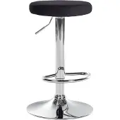 CLP Tabouret de bar Ponte - revêtement en velours, structure chromée - Noir
