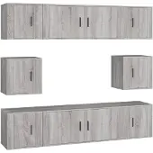Syfax Ensemble de meubles TV 8 pcs Sonoma gris Bois d'ingénierie