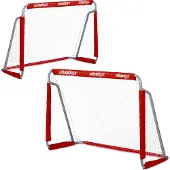 Relaxdays Lot de 2 buts de football rouge, RD41457