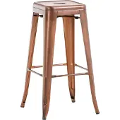 CLP Tabouret de bar Joshua V2 avec repose-pieds, cuivre