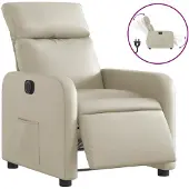 Syfax Fauteuil inclinable électrique Crème Similicuir