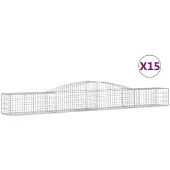 vidaXL Gabions avec arc surélevé 15 pcs. 400x50x40/60cm Fer galvanisé
