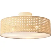 Lux.pro Plafonnier 'Ascot' 3 flammes aspect rotin