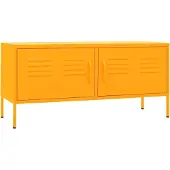 Syfax Meuble TV Jaune moutarde 105x35x50 cm Acier
