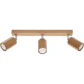 Sollux Plafonnier ZEKE 3 chêne 3xGU10 10W bois 20x5x45cm