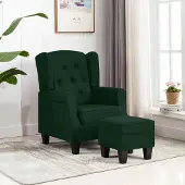 Prolenta Maison Exclusive - Fauteuil avec repose-pieds, tissu vert foncé