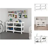 vidaXL Etabli Blanc 142,5x50x80 cm Pin massif - Etablis