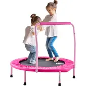 Vevor Trampoline d'extérieur pour enfants Trampoline pliable 91,44 cm Trampoline de jardin pour jeunes enfants, cadeau d'anniversaire pour enfants à partir de 3 ans 100 kg de charge rose