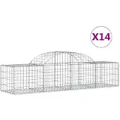 vidaXL Gabions avec arc surélevé 14 pcs. 200x50x40/60 cm Fer galvanisé
