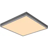 Globo Lighting Plafonnier LED, carré, gris opale, L 45 cm