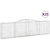 vidaXL Gabions avec arc surélevé 25pcs. 400x30x100/120cm Fer galvanisé