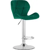 Leobert Tabouret De Bar - - West - Velours Vert/Base Chromée - 46 X 48,5 X 90-111 Cm