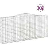 vidaXL Gabions avec arc surélevé 6 pcs. 400x50x180/200cm Fer galvanisé