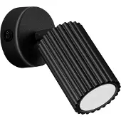 Sollux Applique KARBON noir avec interrupteur 1xGU10 10W aluminium 16x8x8cm