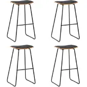 Syfax Tabourets de bar lot de 4 noir similicuir