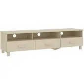 Syfax Meuble TV HAMAR Marron miel 158x40x40 cm Bois massif de pin