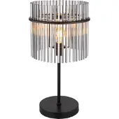 Globo Lighting Lampe de table noire Gorley avec verre fumé Ø 30cm