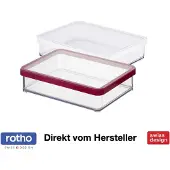 Rotho Boîte Premium large 1,0 l LOFT, couleur:Transparent / Noir