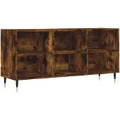 vidaXL Armoire TV chêne fumé 103,5x30x50 cm Bois composite