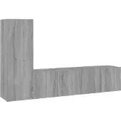 Syfax Ensemble de meubles TV 3 pcs Sonoma gris Bois d'ingénierie