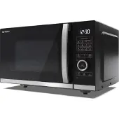 Sharp Micro-ondes YC-QG254AE-B Noir 900 W - Capacité : 25 litres - Niveaux de puissance micro-ondes : 10 - Type de contrôle : Semi-numérique
