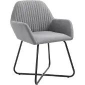 vidaXL Chaises de salle à manger 6 pcs. Tissu gris clair