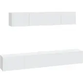 Syfax Ensemble de meubles TV 4 pcs Blanc Bois d'ingénierie
