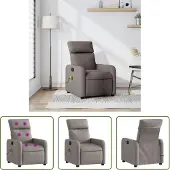 The Living Store Fauteuil de massage Taupe Tissu
