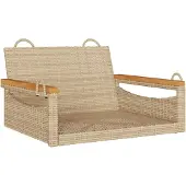 vidaXL Fauteuil suspendu Beige 63x62x40 cm Poly rotin