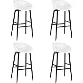 The Living Store Tabouret de bar 4 pcs. Blanc