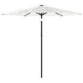 Syfax Parasol de jardin avec mât en acier blanc 223x223x213 cm
