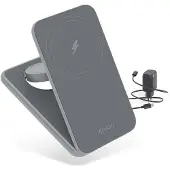 EPICO Chargeur sans fil pliable Mag+ avec support MagSafe - gris espace