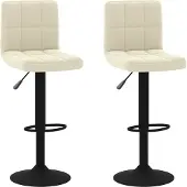 Syfax Tabourets de bar lot de 2 crème velours