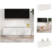 vidaXL Meuble TV Blanc 110x34x40 cm Pin massif - Meubles TV