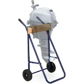 Relaxdays Support pour moteur hors-bord , rangement et transport, pour moteurs hors-bord à arbre long jusqu'à 100 kg, support en acier, bleu foncé