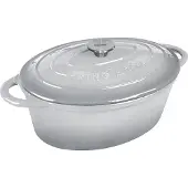 King Hoff Poêle en Fonte Émaillée KH-1613 33 cm Grise/Beige