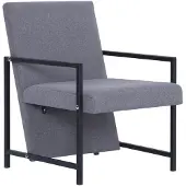vidaXL Fauteuil avec pieds chromés Tissu gris clair