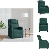 vidaXL Fauteuil relax vert foncé Tissu - Fauteuil