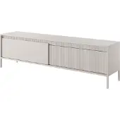 Selsey Falsetto - Buffet TV Beige avec façade cannelée, 187 cm