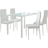 Vicco Ensemble de table à manger Grand Blanc 120x75cm avec 4 chaises, Model 51841