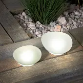 Esotec Solar briques de verre lumineuses en set de 2, résistantes aux intempéries VERRE VERITABLE outdoor 102084