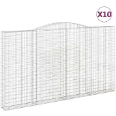 vidaXL Gabions avec arc surélevé 10pcs. 400x30x220/240cm Fer galvanisé